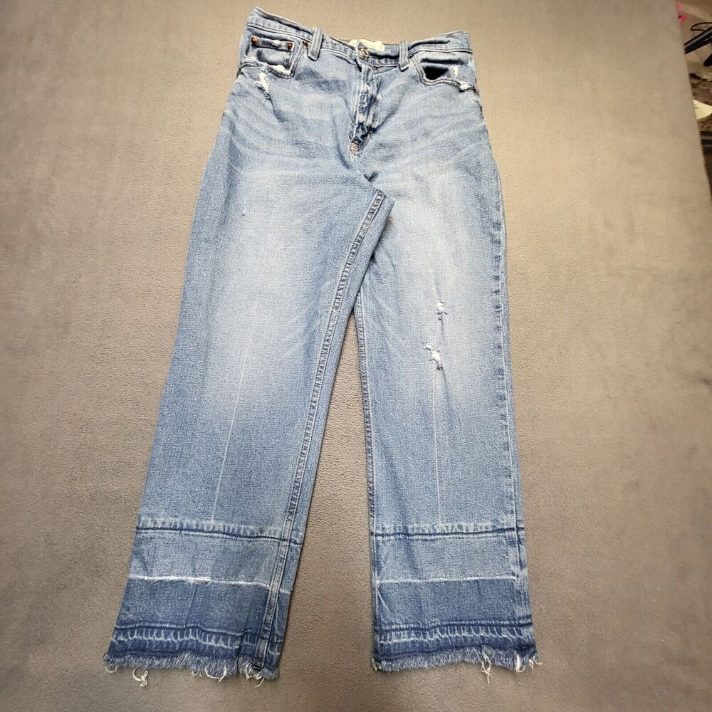 Abercrombie and Fitch Jeans Womens 8 Blue Ultra High Rise Ankle Straight Denim